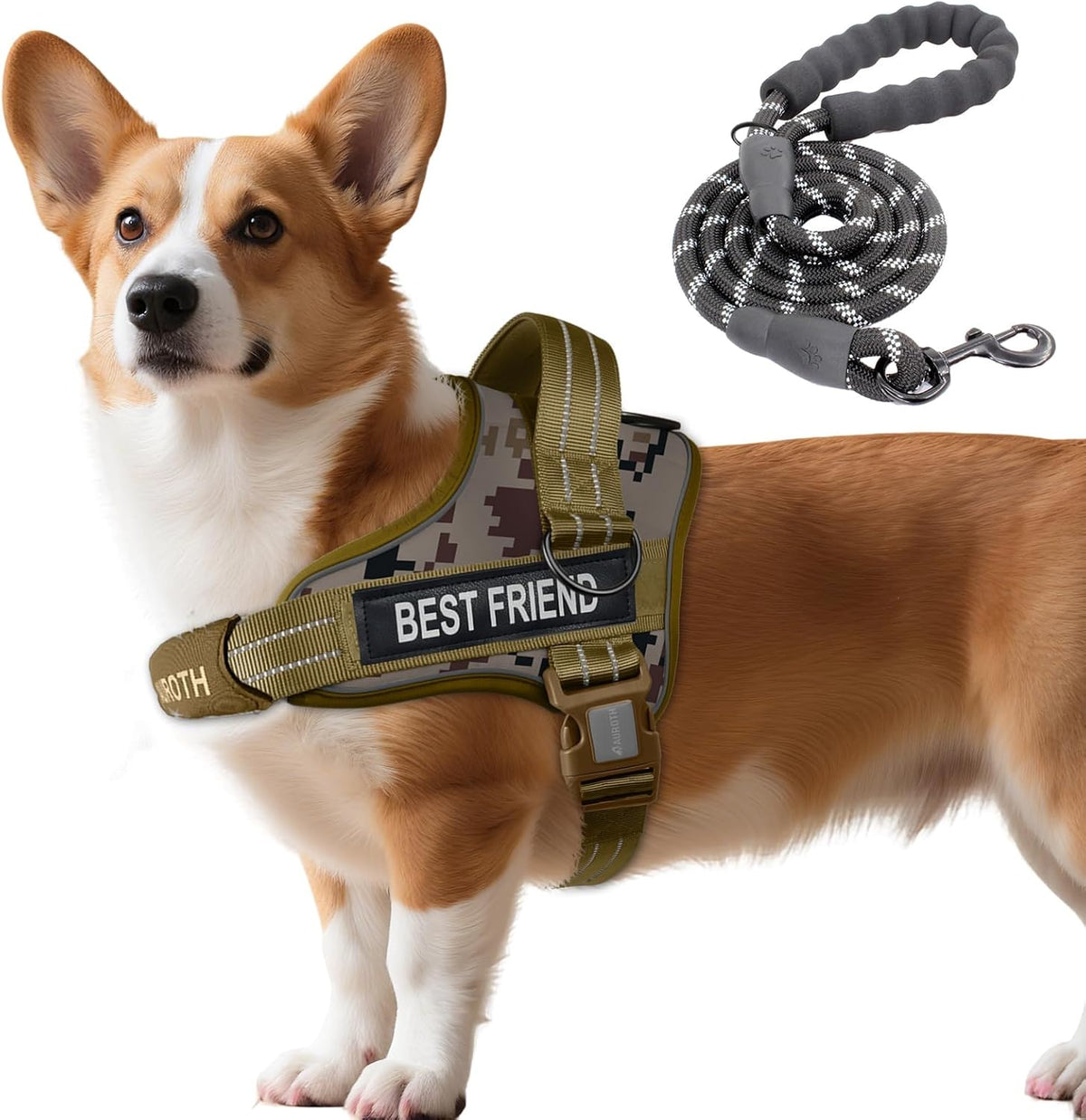 AUROTH Dog Harness and Leash Set for Medium Sized Dog, No Pull Dog Vest