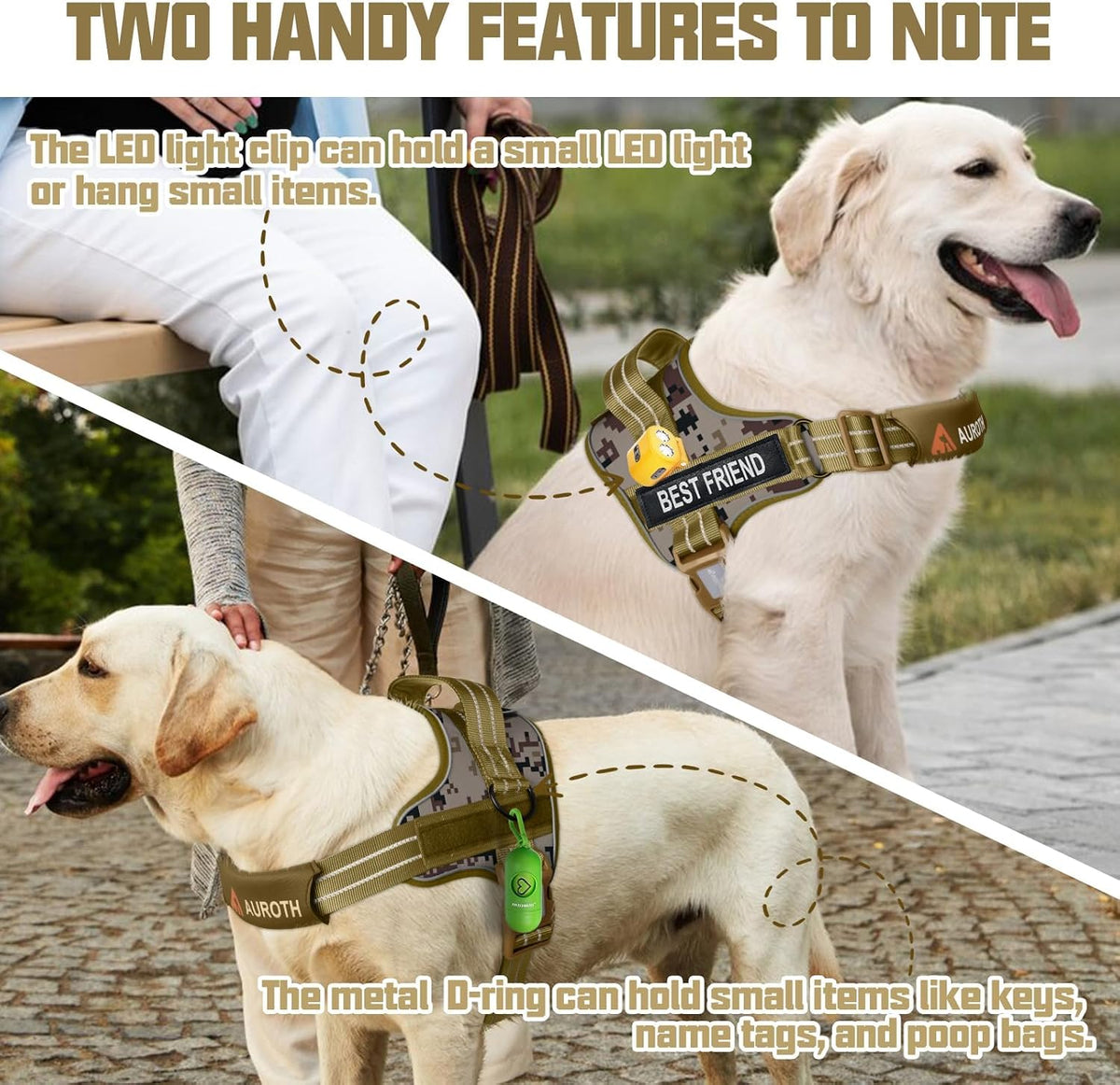 AUROTH Dog Harness and Leash Set for Medium Sized Dog, No Pull Dog Vest