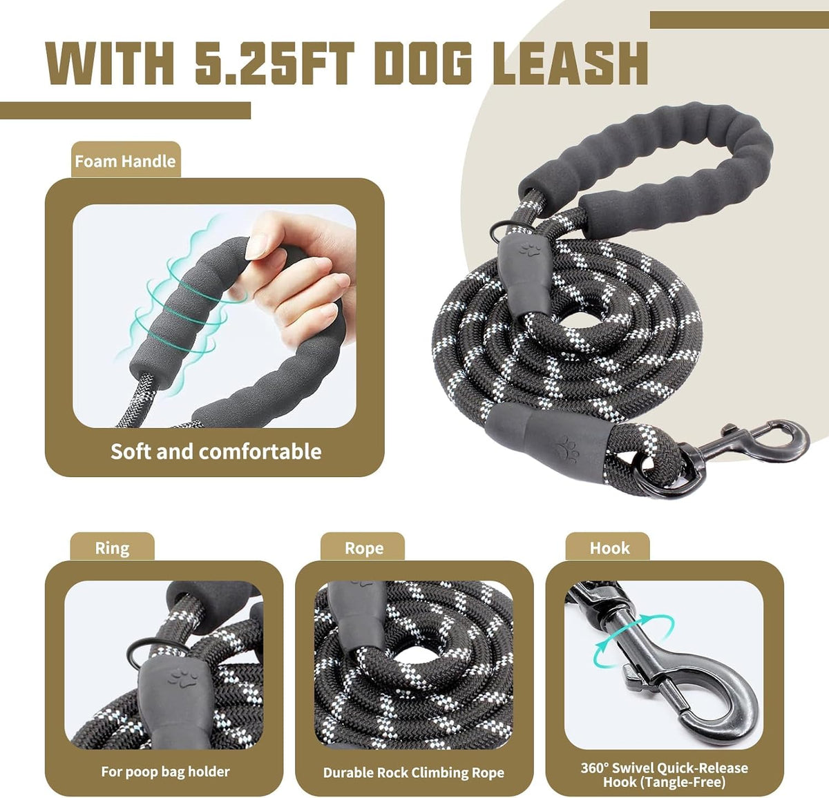 AUROTH Dog Harness and Leash Set for Medium Sized Dog, No Pull Dog Vest