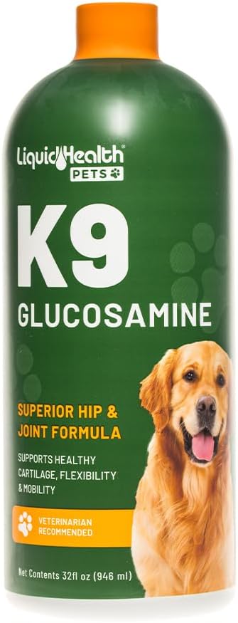 Pets K9 Liquid Glucosamine for Dogs, Puppies, Senior Canines with Chondroitin, MSM, Hyaluronic Acid - Dog Vitamins for Hip & Joint Health, Dog Joint Oil, Joint Juice - Made in USA (32 oz)