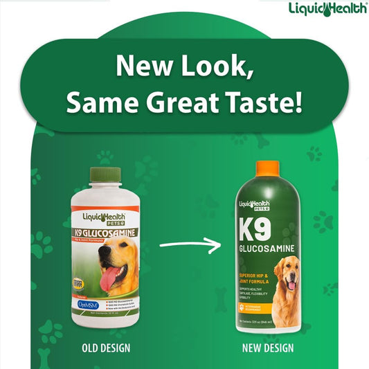 Pets K9 Liquid Glucosamine for Dogs, Puppies, Senior Canines with Chondroitin, MSM, Hyaluronic Acid - Dog Vitamins for Hip & Joint Health, Dog Joint Oil, Joint Juice - Made in USA (32 oz)