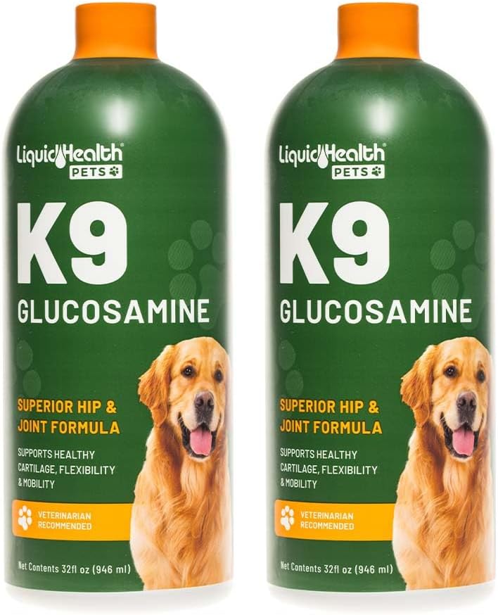 Pets K9 Liquid Glucosamine for Dogs, Puppies, Senior Canines with Chondroitin, MSM, Hyaluronic Acid - Dog Vitamins for Hip & Joint Health, Dog Joint Oil, Joint Juice - Made in USA (32 oz)
