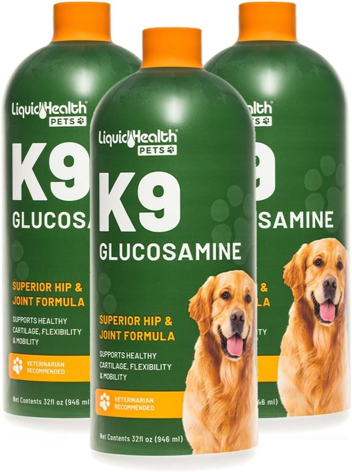 Pets K9 Liquid Glucosamine for Dogs, Puppies, Senior Canines with Chondroitin, MSM, Hyaluronic Acid - Dog Vitamins for Hip & Joint Health, Dog Joint Oil, Joint Juice - Made in USA (32 oz)
