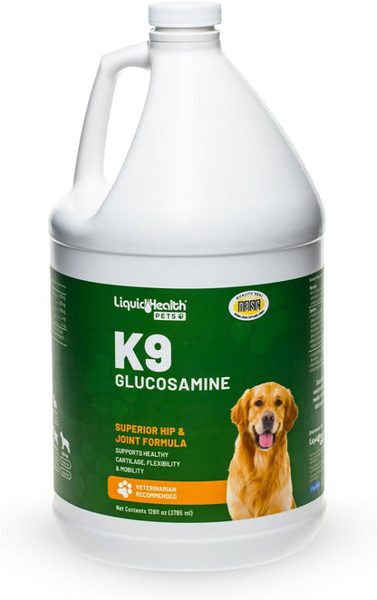 Pets K9 Liquid Glucosamine for Dogs, Puppies, Senior Canines with Chondroitin, MSM, Hyaluronic Acid - Dog Vitamins for Hip & Joint Health, Dog Joint Oil, Joint Juice - Made in USA (32 oz)