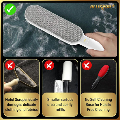 Lint Brush, Lint Remover, and Pet Hair Remover for Laundry, Clothes, Couches, Car Seats, Furniture and Fabric. Reusable Dog and Cat Fur Wizard Hair Removal Brush. ALLISTAR (Midnight Blue)