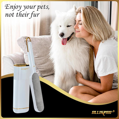 Lint Brush, Lint Remover, and Pet Hair Remover for Laundry, Clothes, Couches, Car Seats, Furniture and Fabric. Reusable Dog and Cat Fur Wizard Hair Removal Brush. ALLISTAR (Midnight Blue)