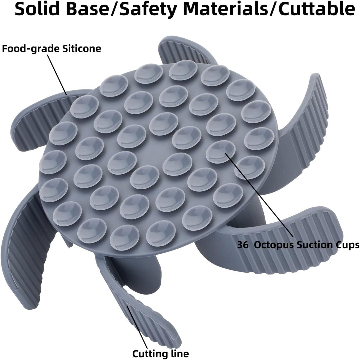 Slow Feeder Dog Bowls Insert [Octopus Suction Cups] Super Firm Slow Eating Dog Bowl [Cuttable] for Large Breed and Medium Size Dog Compatible with Regular and Elevated Dog Bowls (Turbine)