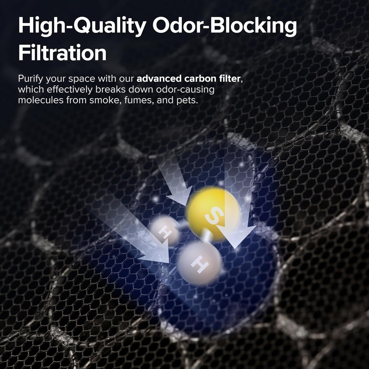 Air Purifier for Home Pets Bedroom Dorm Room Washable Pre-Filter