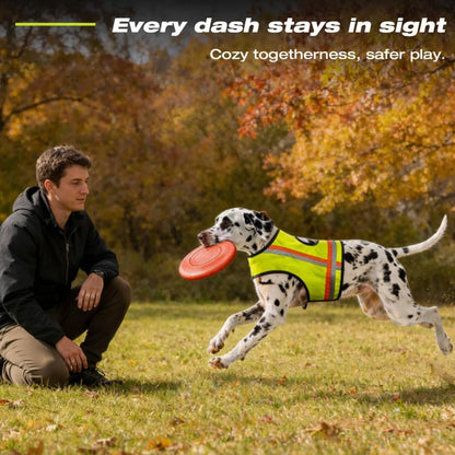 Reflective Dog Vest, High Visibility Dog Safety Vest for Night Walking, Dog Hunting Vest for Outdoor, Hi-Vis Fluorescent Yellow
