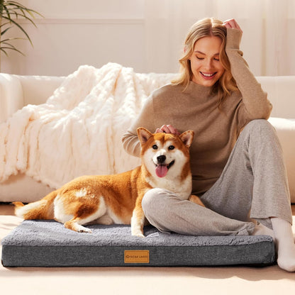 Orthopedic Large Dog Bed Washable Pet Sofa Mat 48''X30'' Black