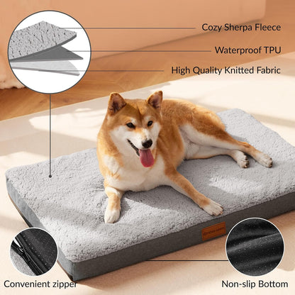 Orthopedic Large Dog Bed Washable Pet Sofa Mat 48''X30'' Black