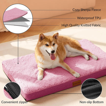 Orthopedic Large Dog Bed Washable Pet Sofa Mat 48''X30'' Black