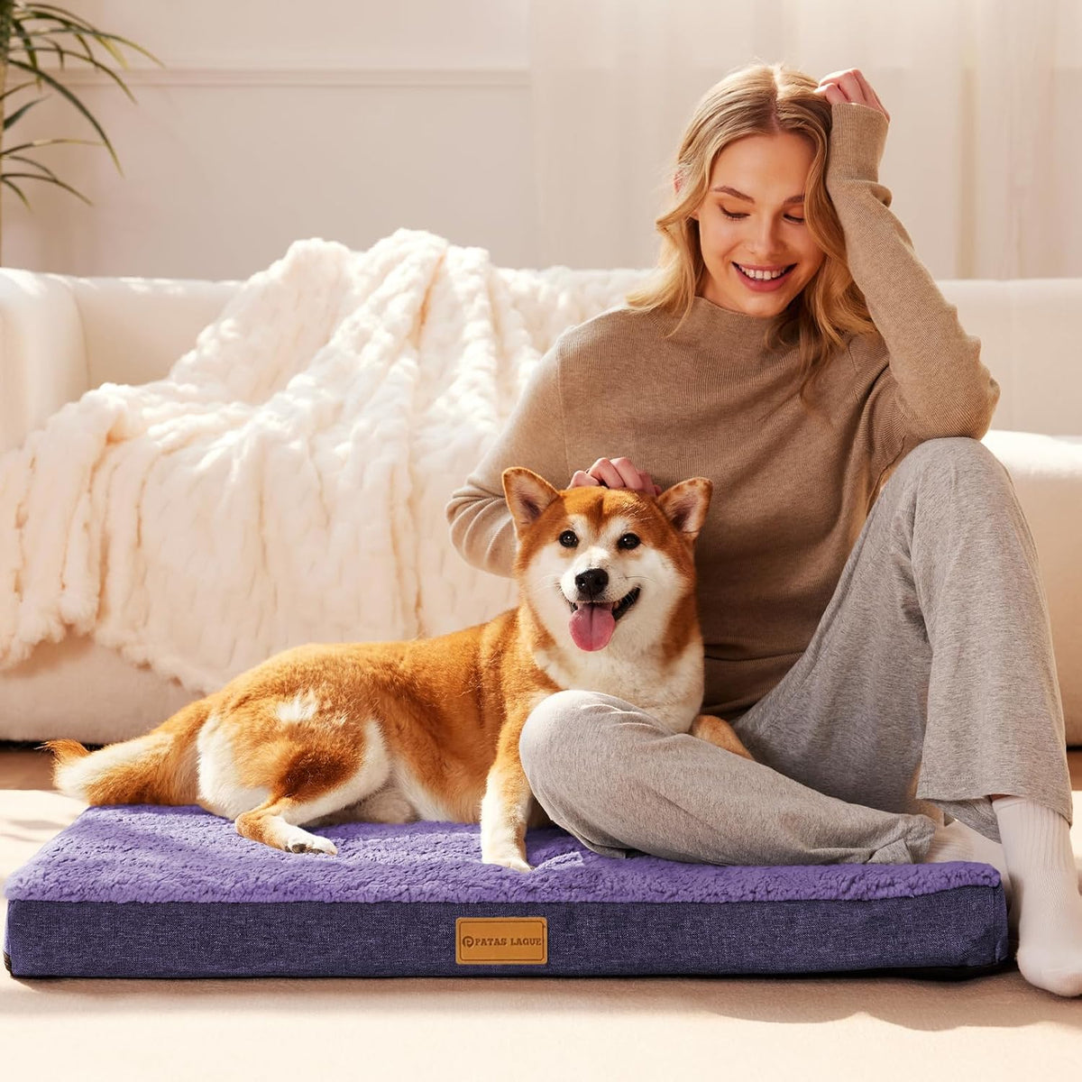 Orthopedic Large Dog Bed Washable Pet Sofa Mat 48''X30'' Black