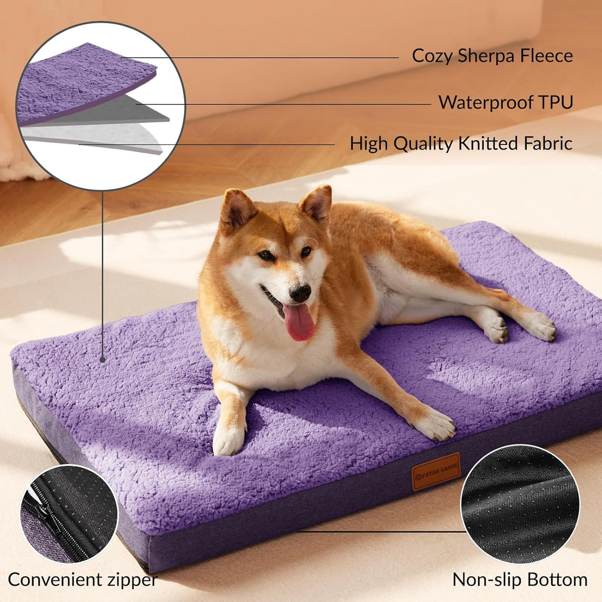 Orthopedic Large Dog Bed Washable Pet Sofa Mat 48''X30'' Black