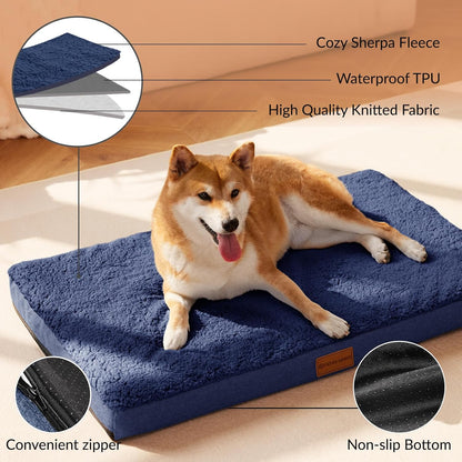 Orthopedic Large Dog Bed Washable Pet Sofa Mat 48''X30'' Black