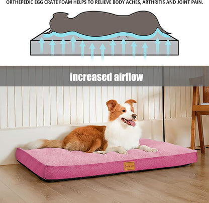 Orthopedic Large Dog Bed Washable Pet Sofa Mat 48''X30'' Black