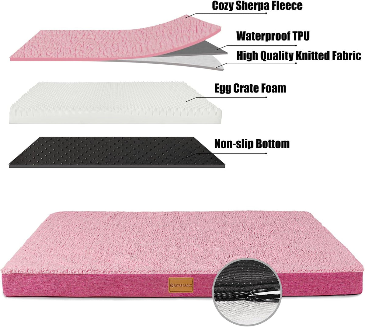 Orthopedic Large Dog Bed Washable Pet Sofa Mat 48''X30'' Black
