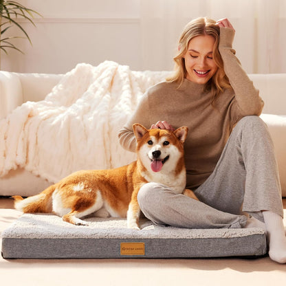 Orthopedic Large Dog Bed Washable Pet Sofa Mat 48''X30'' Black