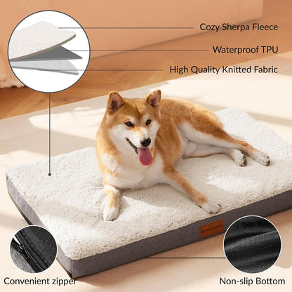 Orthopedic Large Dog Bed Washable Pet Sofa Mat 48''X30'' Black
