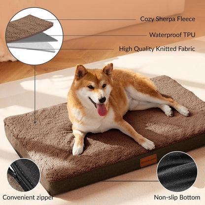 Orthopedic Large Dog Bed Washable Pet Sofa Mat 48''X30'' Black