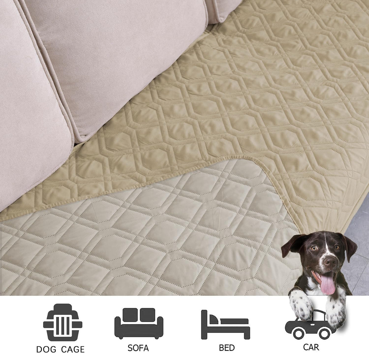 Waterproof Dog Bed Cover Pet Blanket for Furniture Bed Couch Sofa Reversible - Colors B