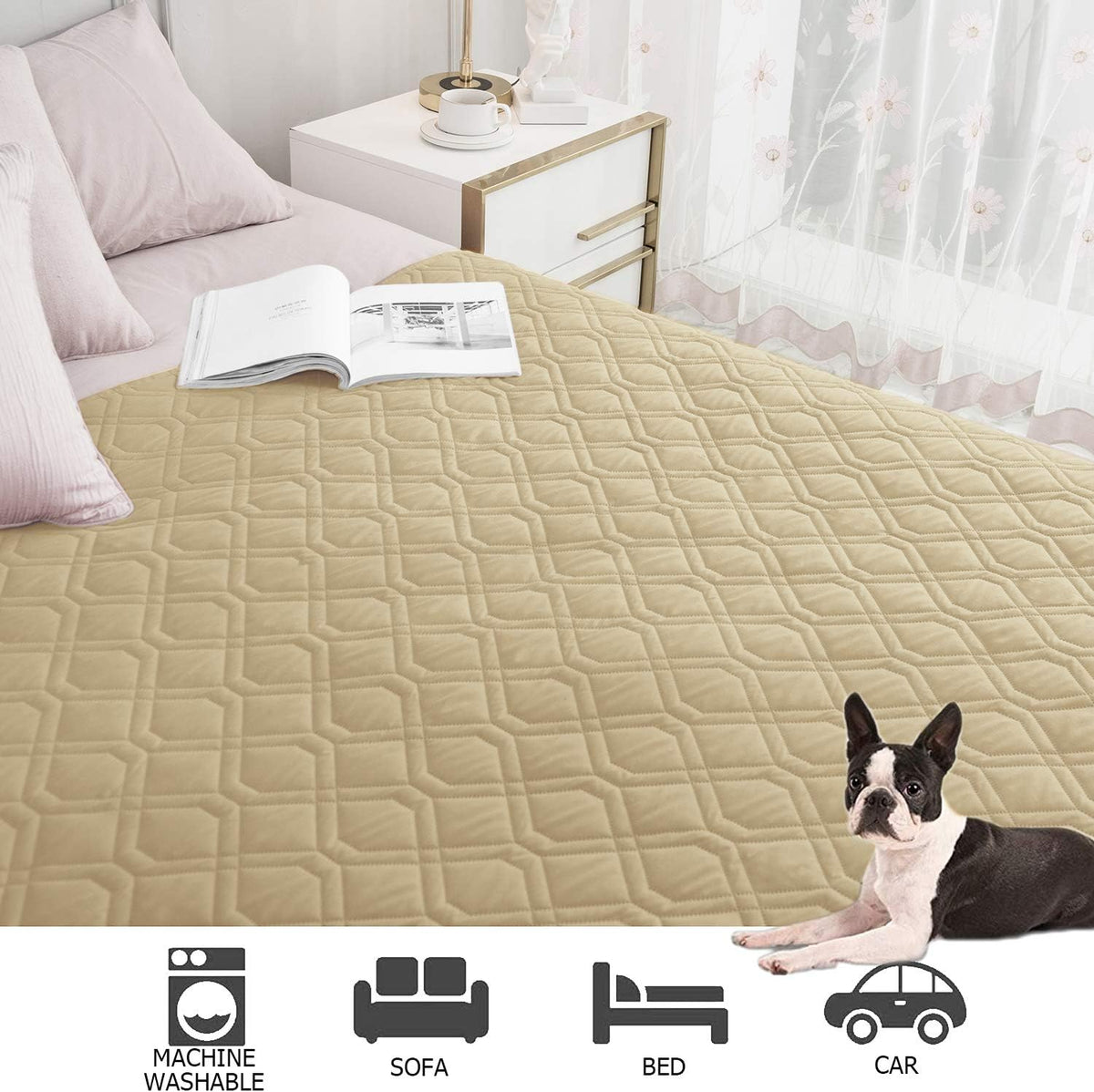 Waterproof Dog Bed Cover Pet Blanket for Furniture Bed Couch Sofa Reversible - Colors B