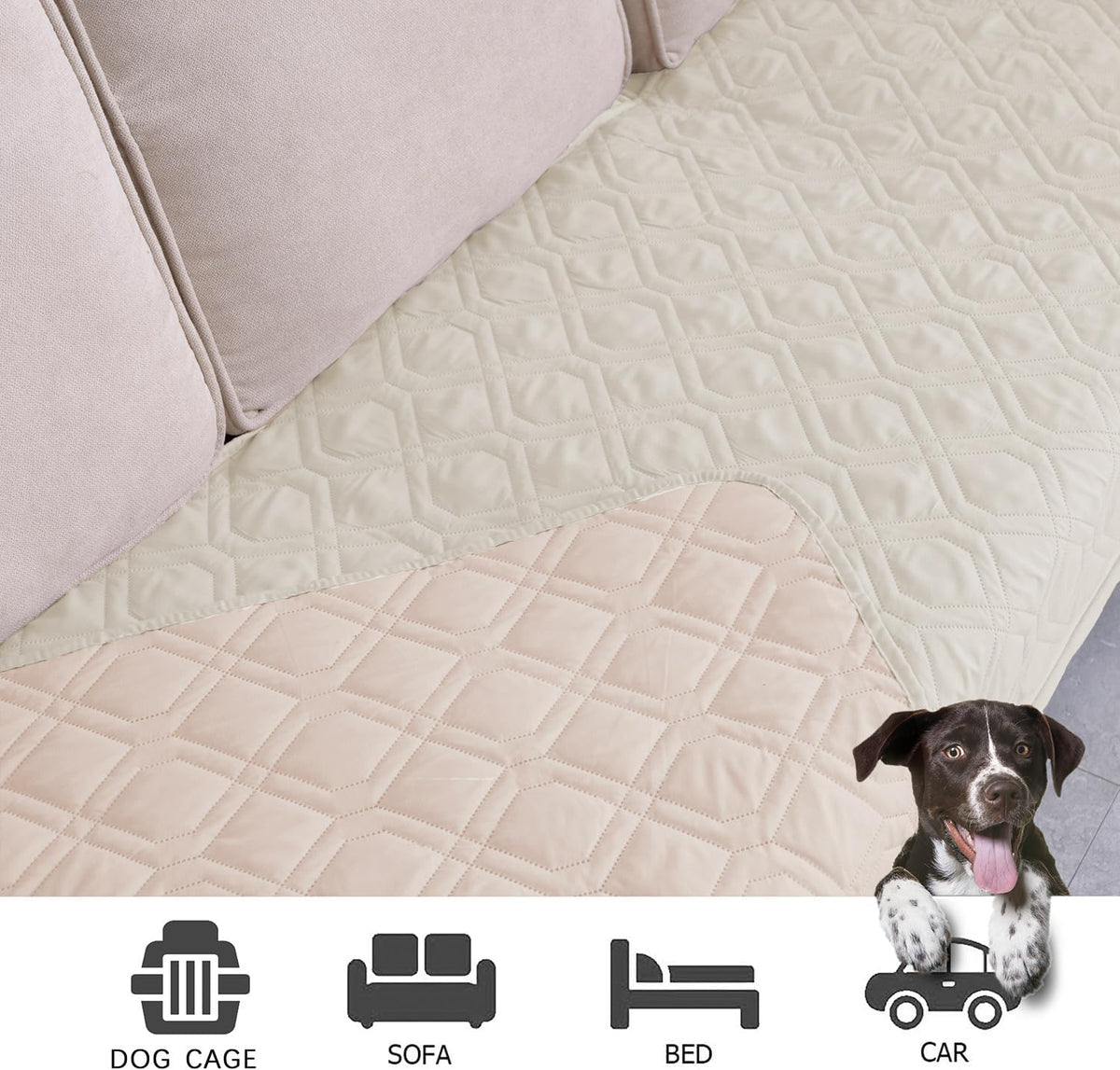 Waterproof Dog Bed Cover Pet Blanket for Furniture Bed Couch Sofa Reversible - Colors B