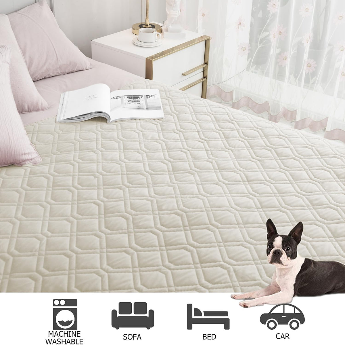 Waterproof Dog Bed Cover Pet Blanket for Furniture Bed Couch Sofa Reversible - Colors B