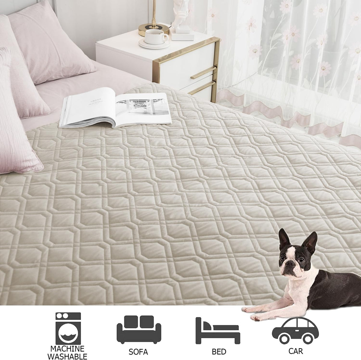 Waterproof Dog Bed Cover Pet Blanket for Furniture Bed Couch Sofa Reversible - Colors B