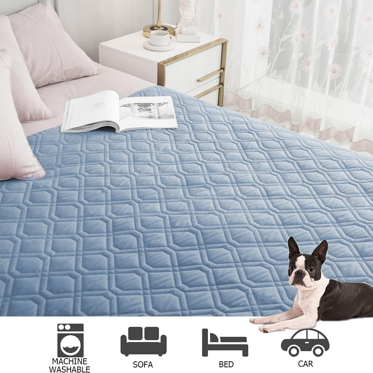 Waterproof Dog Bed Cover Pet Blanket for Furniture Bed Couch Sofa Reversible - Colors B