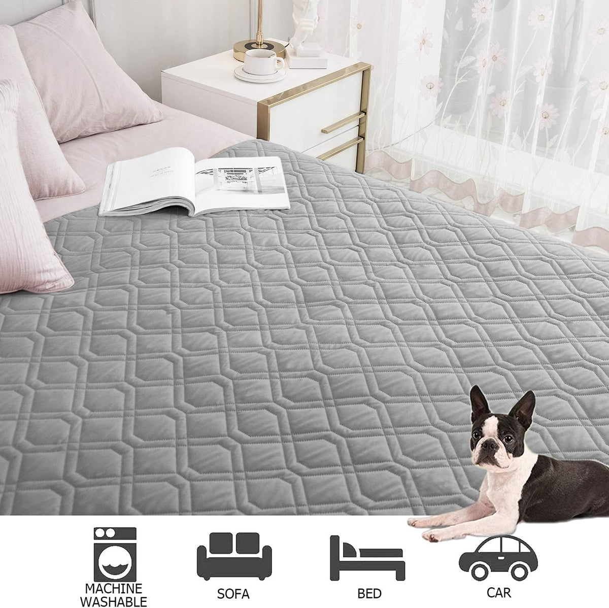 Waterproof Dog Bed Cover Pet Blanket for Furniture Bed Couch Sofa Reversible - Colors B