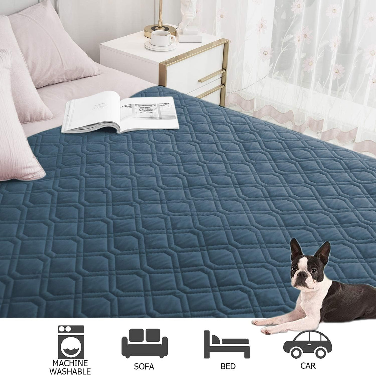 Waterproof Dog Bed Cover Pet Blanket for Furniture Bed Couch Sofa Reversible - Colors B