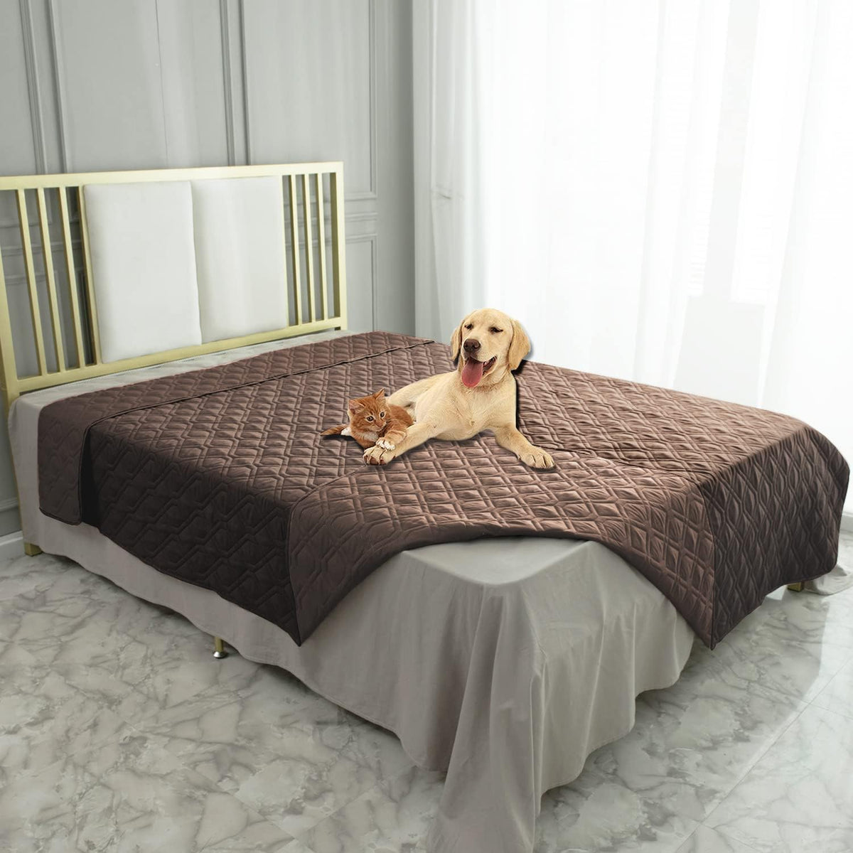 Waterproof Dog Bed Cover Pet Blanket for Furniture Bed Couch Sofa Reversible - Colors B