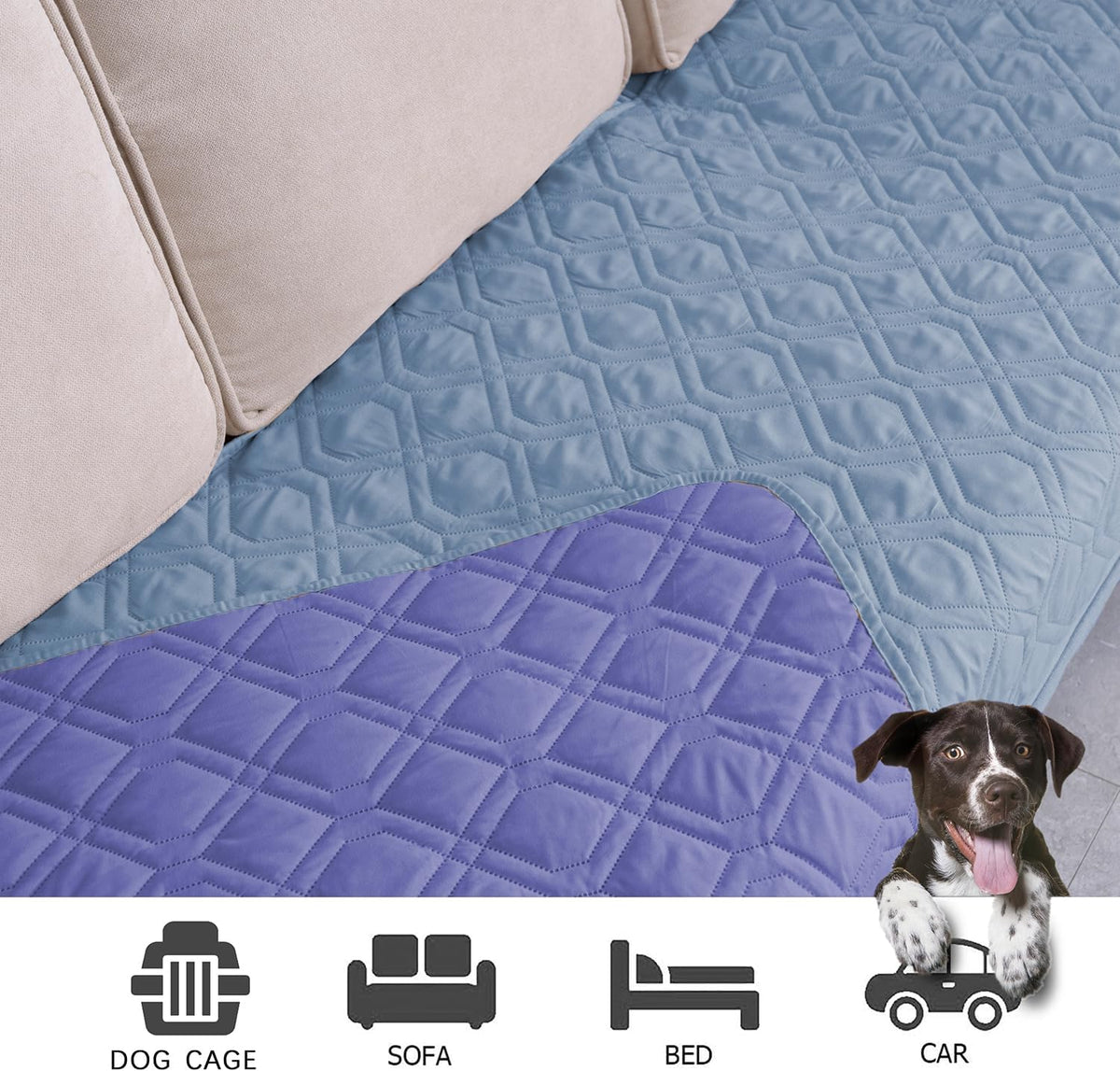 Waterproof Dog Bed Cover Pet Blanket for Furniture Bed Couch Sofa Reversible - Colors B