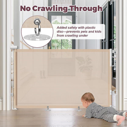 Retractable Baby Gate for Stairs & Doorways, Dog Gate Indoor Outdoor