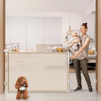 Retractable Baby Gate for Stairs & Doorways, Dog Gate Indoor Outdoor