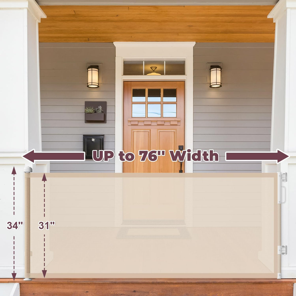 Retractable Baby Gate for Stairs & Doorways, Dog Gate Indoor Outdoor