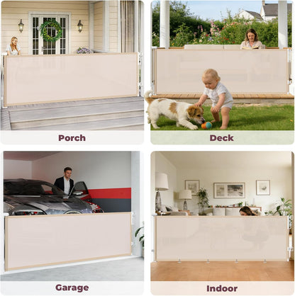 Retractable Baby Gate for Stairs & Doorways, Dog Gate Indoor Outdoor