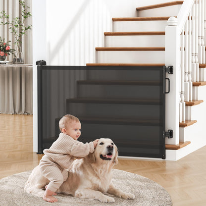 Retractable Baby Gate for Stairs & Doorways, Dog Gate Indoor Outdoor