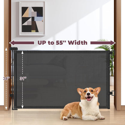 Retractable Baby Gate for Stairs & Doorways, Dog Gate Indoor Outdoor