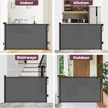 Retractable Baby Gate for Stairs & Doorways, Dog Gate Indoor Outdoor