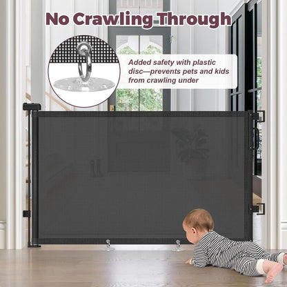 Retractable Baby Gate for Stairs & Doorways, Dog Gate Indoor Outdoor