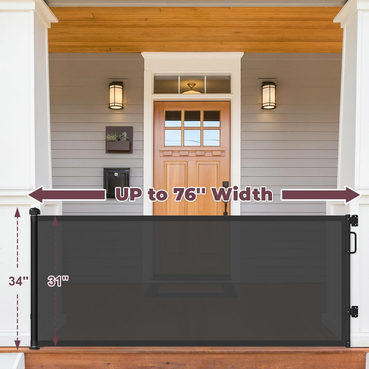 Retractable Baby Gate for Stairs & Doorways, Dog Gate Indoor Outdoor