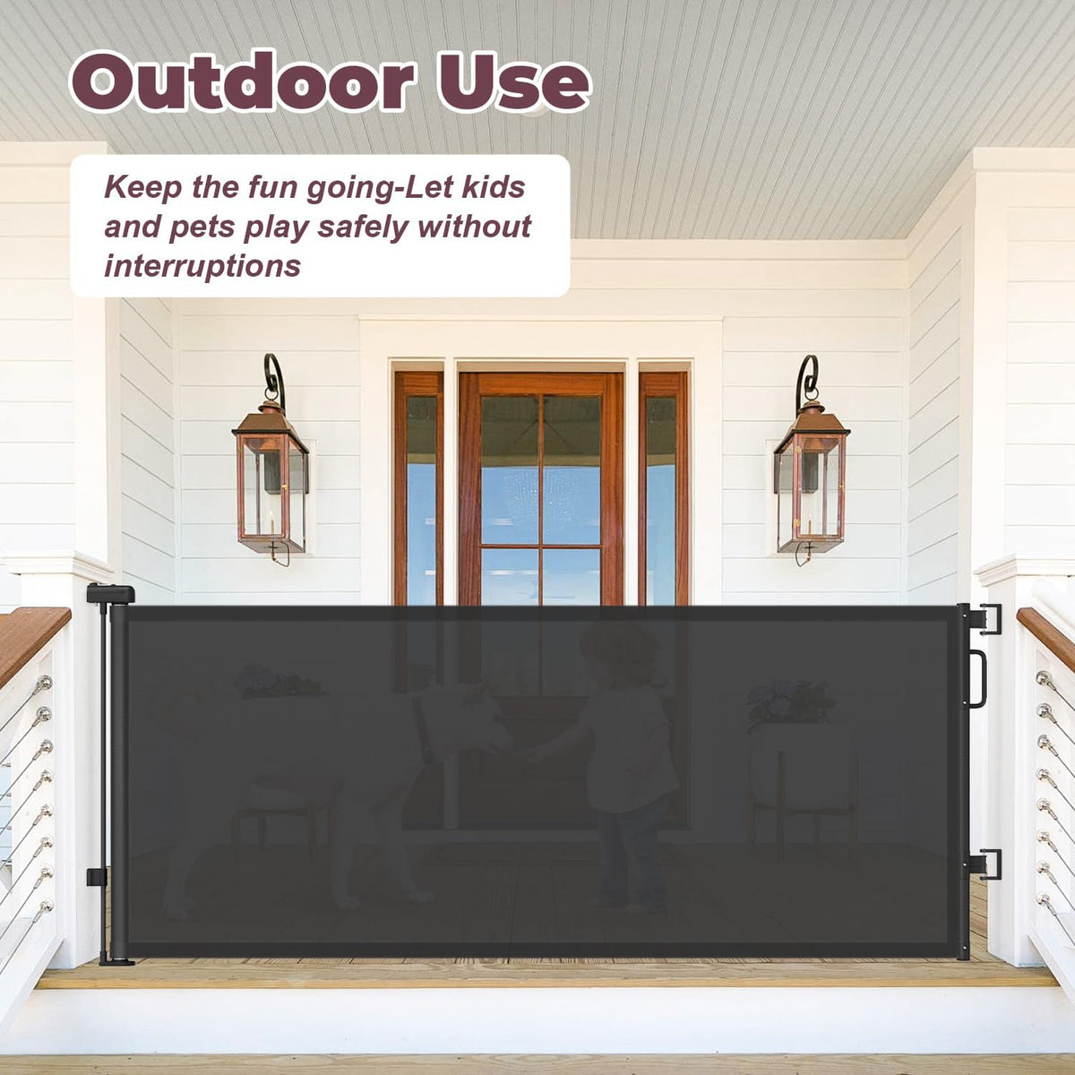 Retractable Baby Gate for Stairs & Doorways, Dog Gate Indoor Outdoor