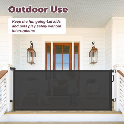 Retractable Baby Gate for Stairs & Doorways, Dog Gate Indoor Outdoor