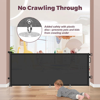 Retractable Baby Gate for Stairs & Doorways, Dog Gate Indoor Outdoor
