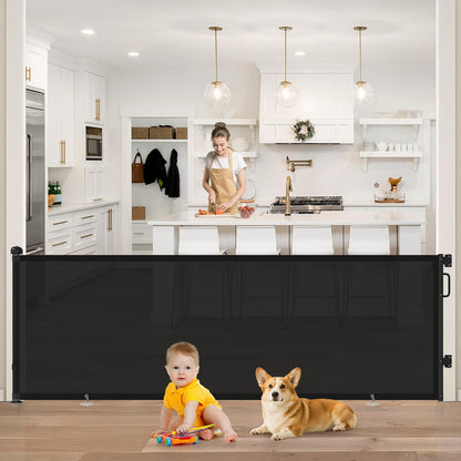 Retractable Baby Gate for Stairs & Doorways, Dog Gate Indoor Outdoor