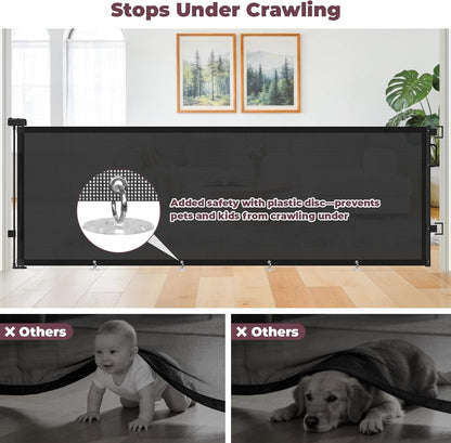 Retractable Baby Gate for Stairs & Doorways, Dog Gate Indoor Outdoor