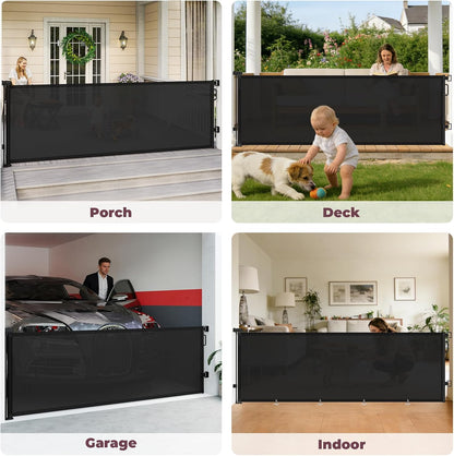 Retractable Baby Gate for Stairs & Doorways, Dog Gate Indoor Outdoor