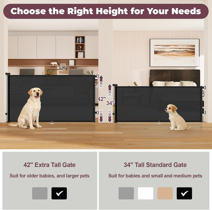 Retractable Baby Gate for Stairs & Doorways, Dog Gate Indoor Outdoor